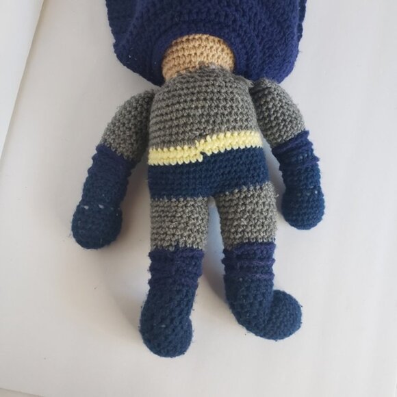 Handmade Crochet Batman Stuffed Animal Plush Cape DC Comics Boys Toy Stuffy - Picture 5 of 7